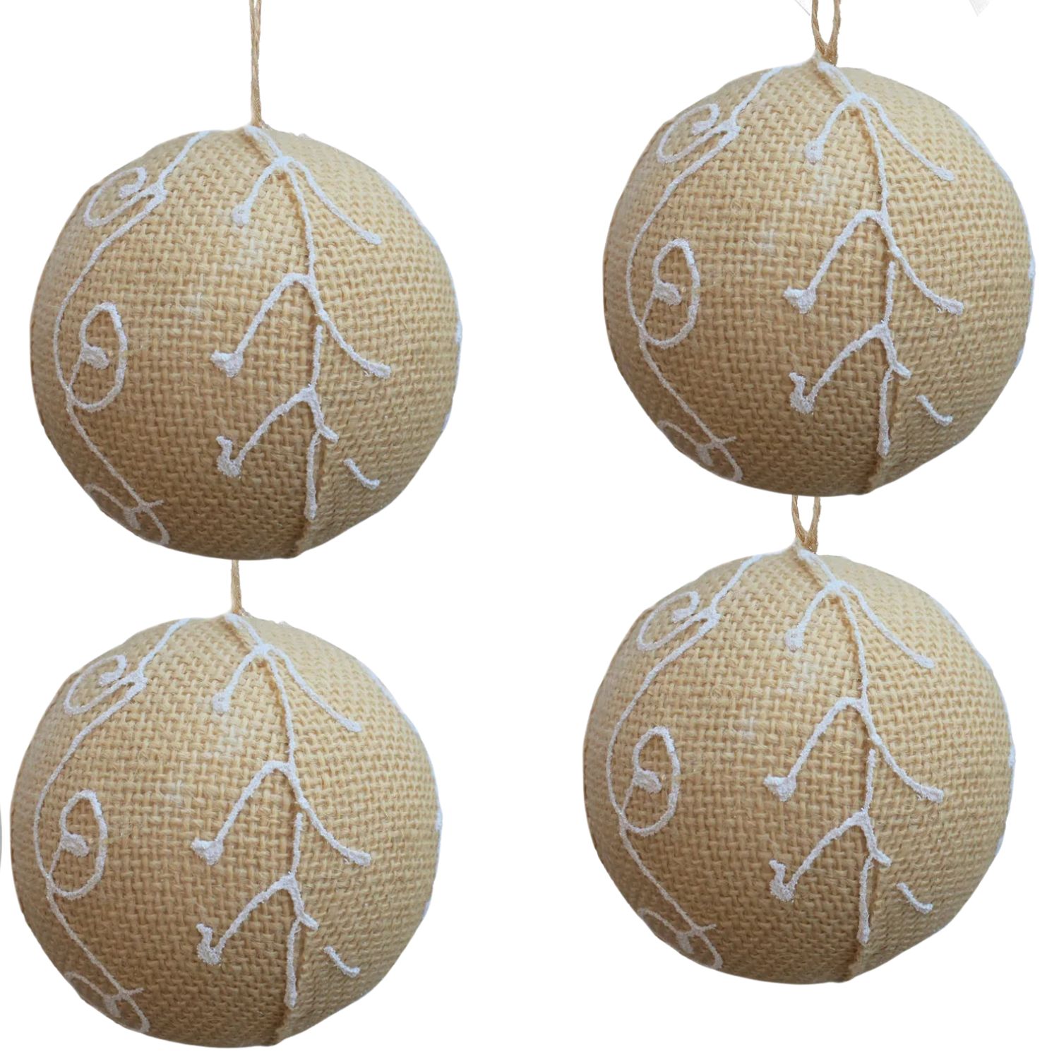 Elegani 10cm Burlap with Accents Christmas Ornament Set, 2-Pack photo 3