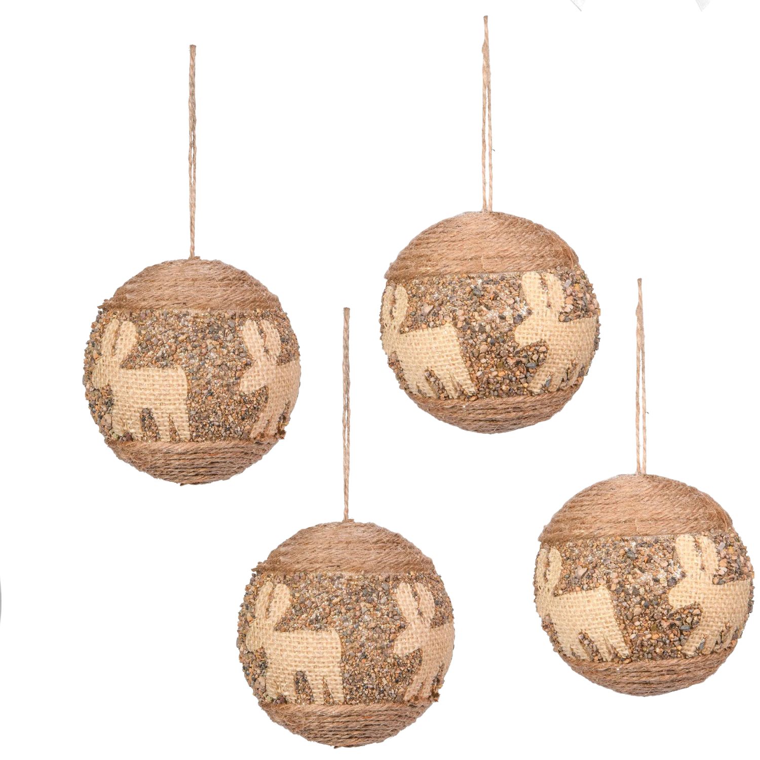 Elegani 10cm Ball Reindeer Ornament Christmas Ornament Set, 2-Pack photo 2