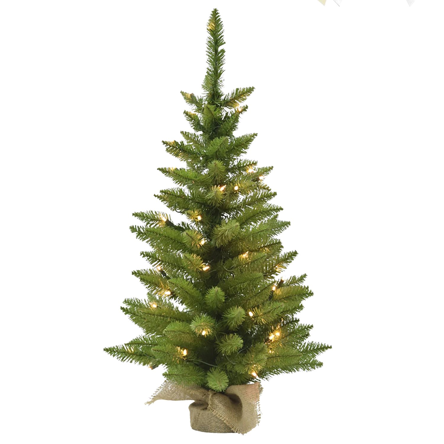 Elegani Pre-Lit Tabletop Christmas Tree with Burlap Base photo 1