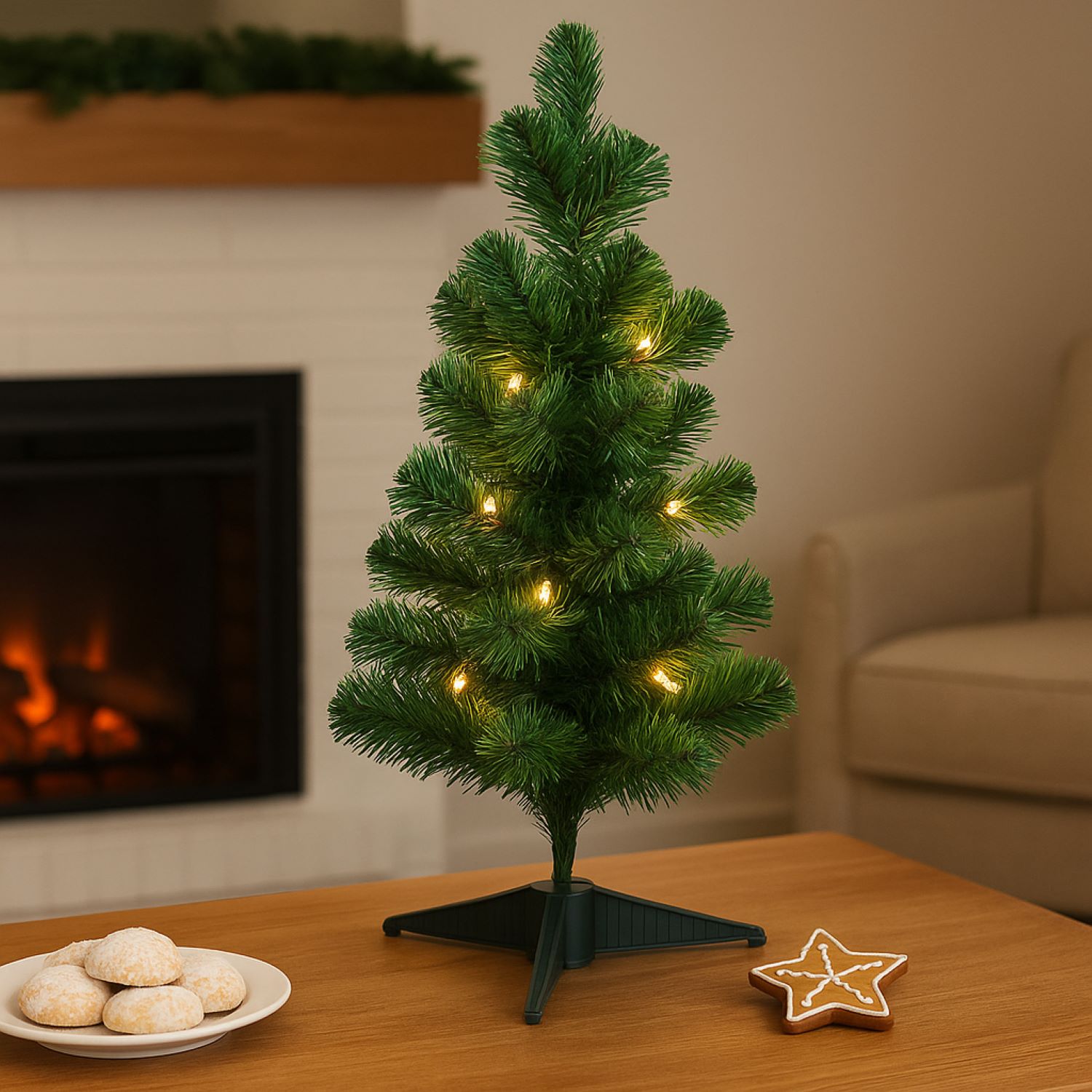 Elegani 2 ft Pre-Lit USB Tabletop Christmas Tree photo 2